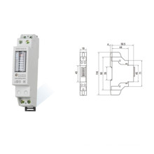 Single Phase Two Wire DIN Rail Energy Kwh Meter